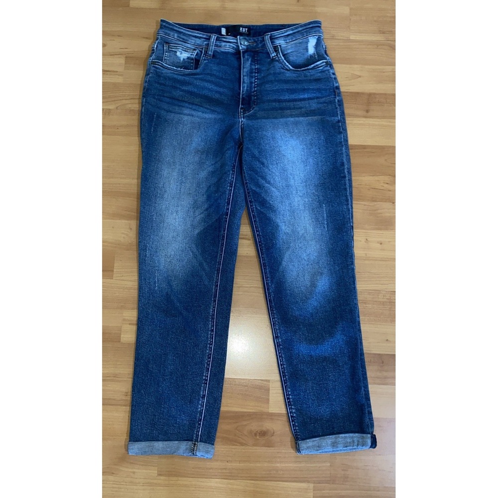 Kut From The Kloth High Rise Rachael Fab‎ Ab Mom Jean Size 8 Vintage Wash Cuff